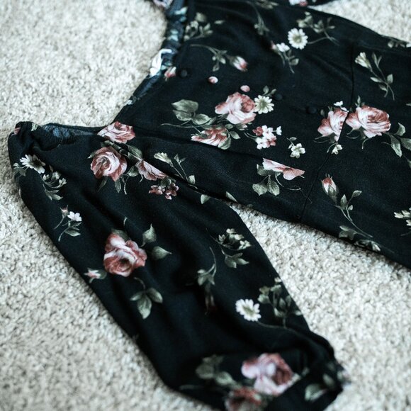Mango Floral Black Dress - Picture 1 of 5